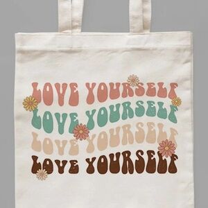 Love Yourself (Wavy Stacked) Canvas Bag
